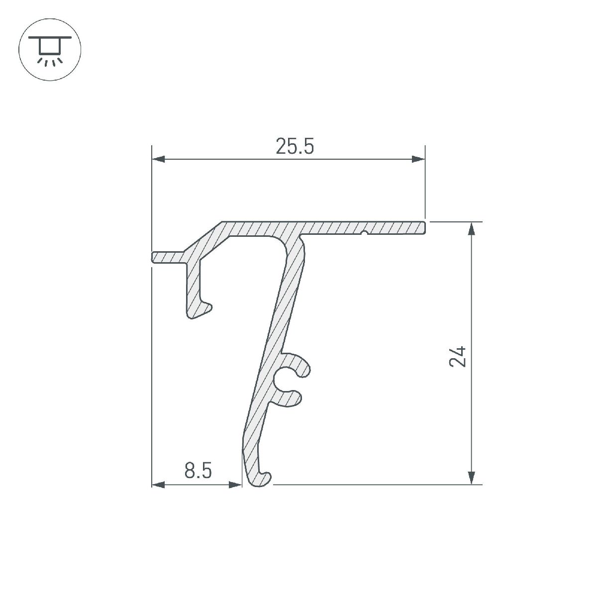 Профиль Arlight STRETCH-SHADOW-TECH-CEIL-2000 BLACK (A2-DELTA) 040704 в Санкт-Петербурге