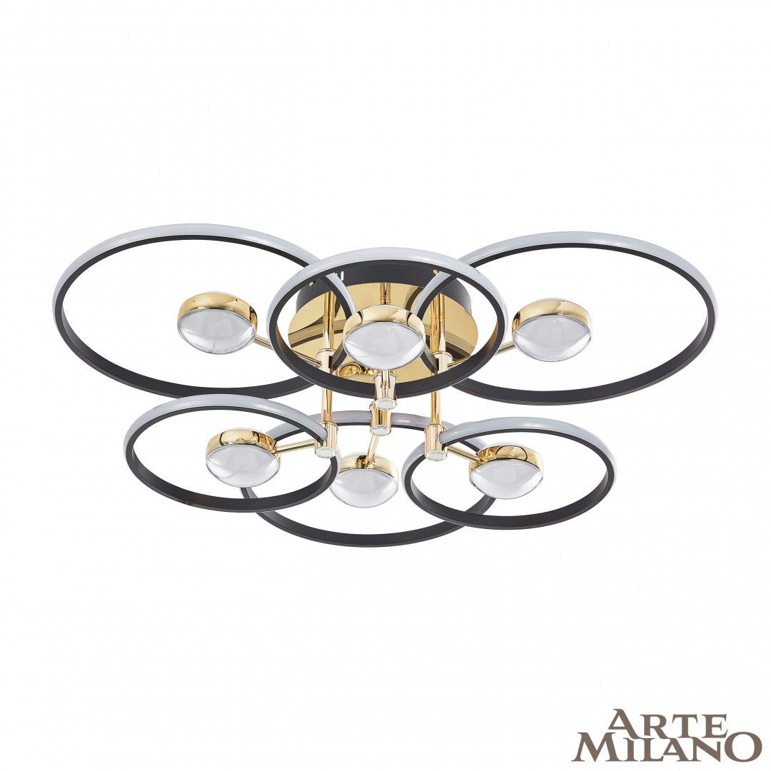 Потолочный светильник Arte Milano Ferrara 276140/6+6 BK/GD в #REGION_NAME_DECLINE_PP#