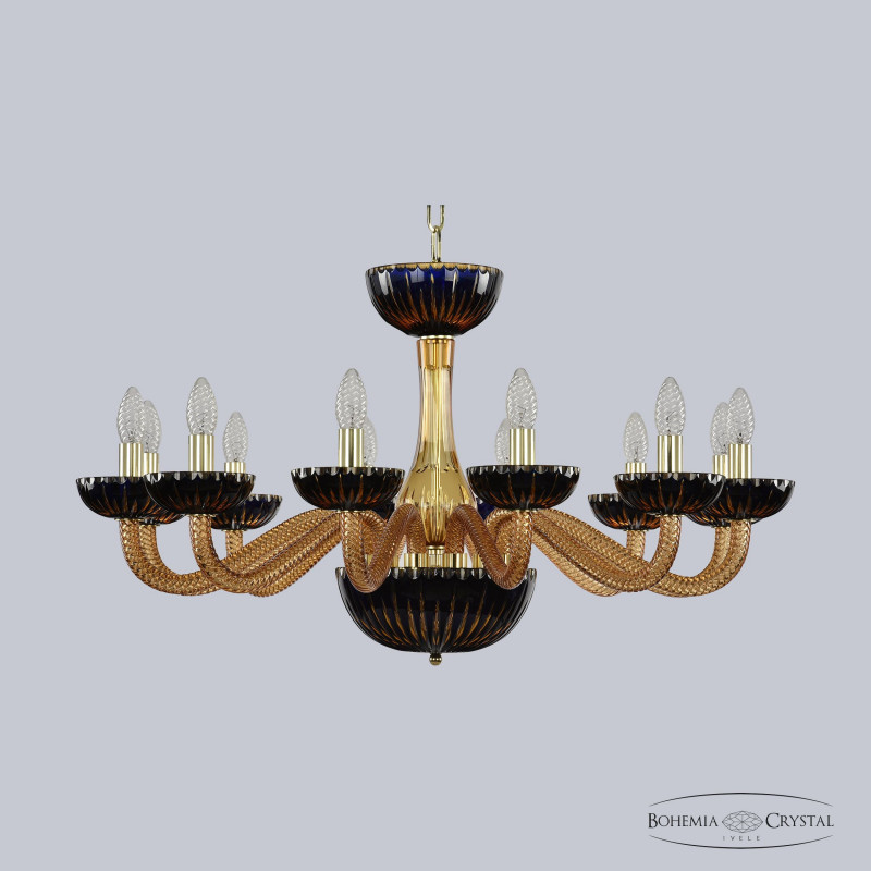 Подвесная люстра Bohemia Ivele Crystal 1309/12/300 G Am/Amber-Blue/H-1K в Санкт-Петербурге