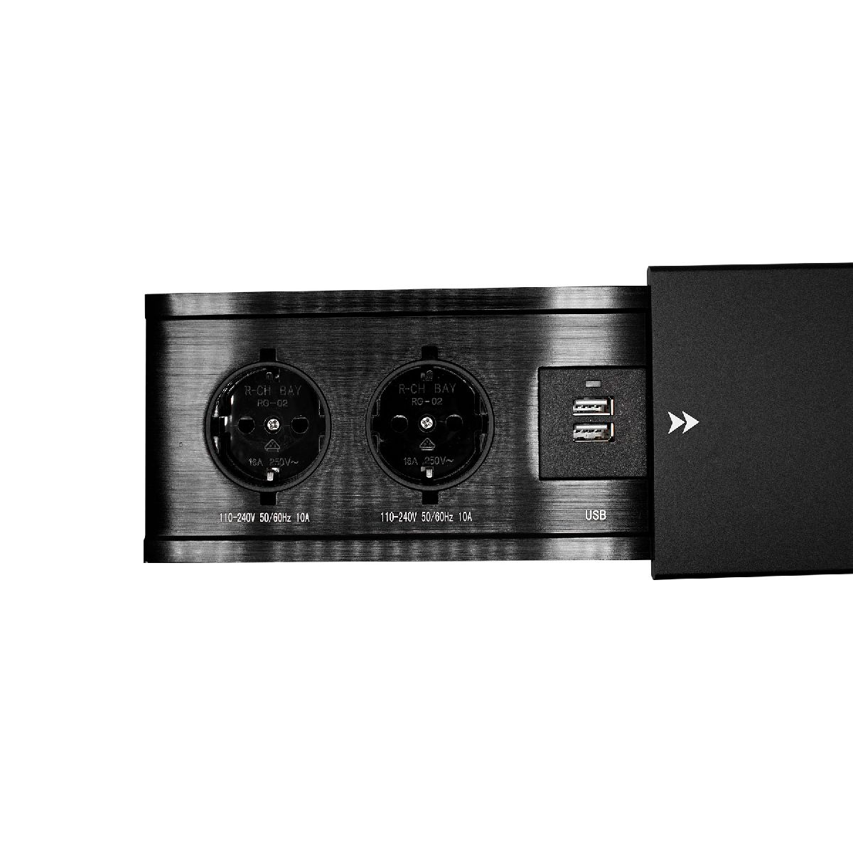 Блок розеток JX (Slide Top) (2 секции + 2 USB с кабелем питания) Mebax 00-00002889 в Санкт-Петербурге