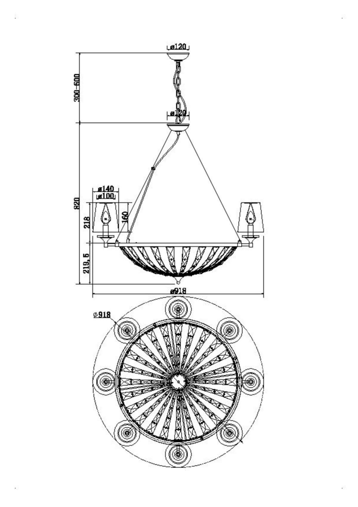 Подвесная люстра Maytoni Pantheon H021PL-08CH в Санкт-Петербурге