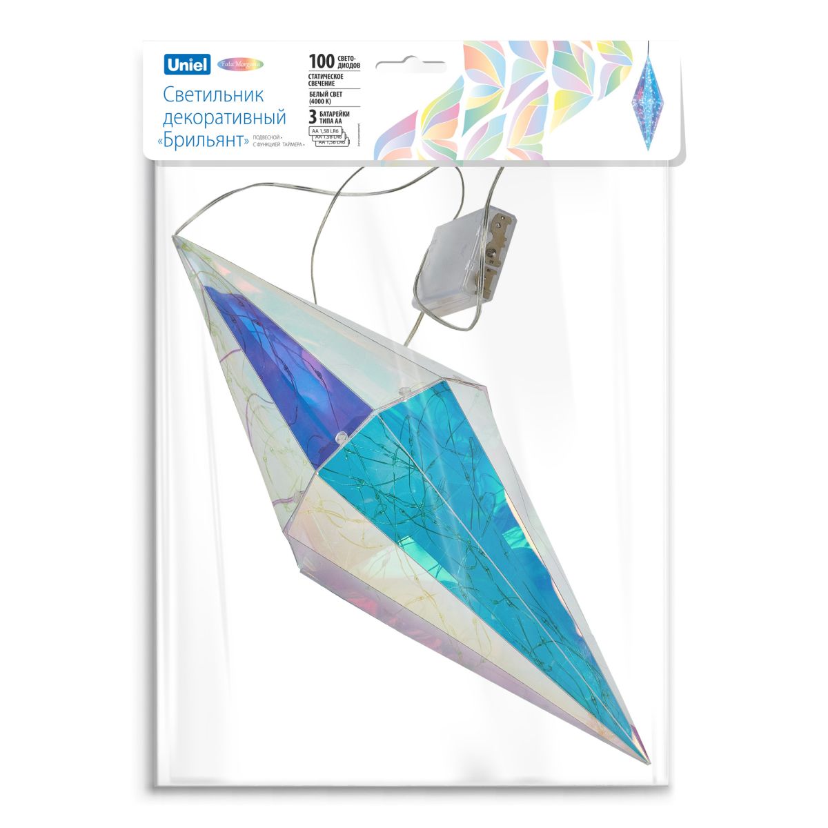 Светильник декоративный Брильянт на батарейках Uniel ULD-R506 3АА DIAMOND UL-00011056 в Санкт-Петербурге