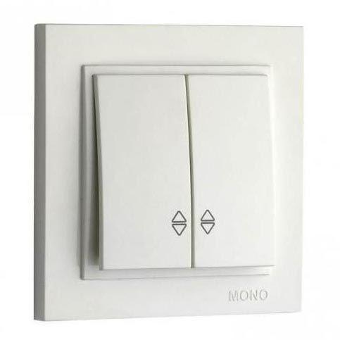 Выключатель двухклавишный проходной Mono Electric Despina 10А 250В белый 102-190023-111 в Санкт-Петербурге