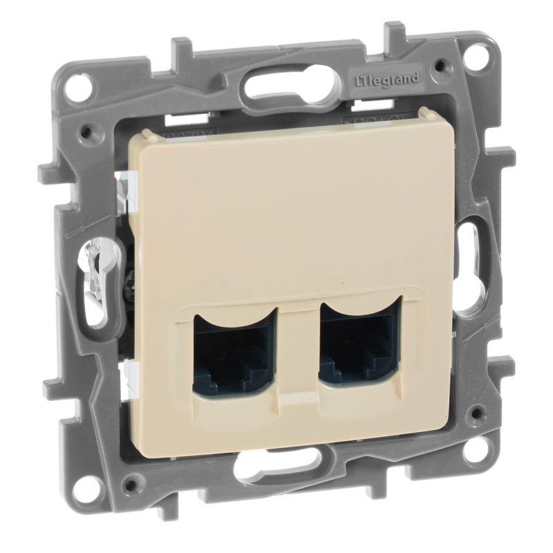 Розетка компьютерная 2хRJ45 Legrand Etika 6 кат UTP слоновая кость 672354 в Санкт-Петербурге