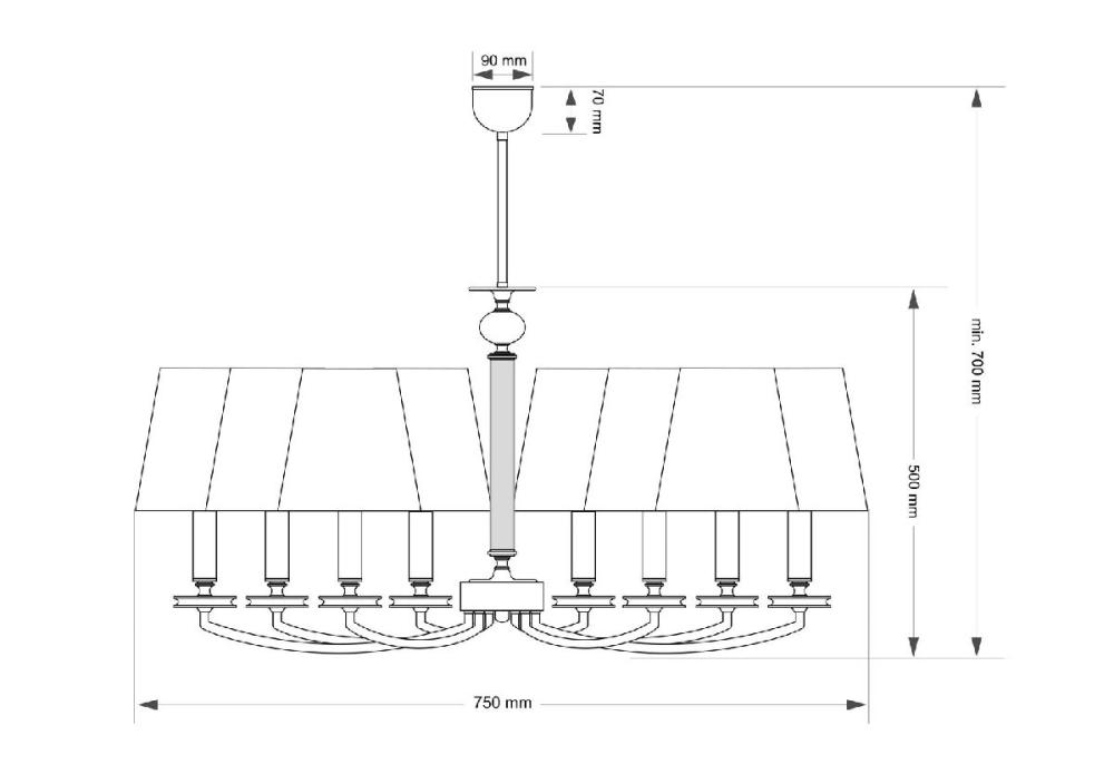 Люстра на штанге Kutek Rossano ROS-ZW-8(P/A) в Санкт-Петербурге