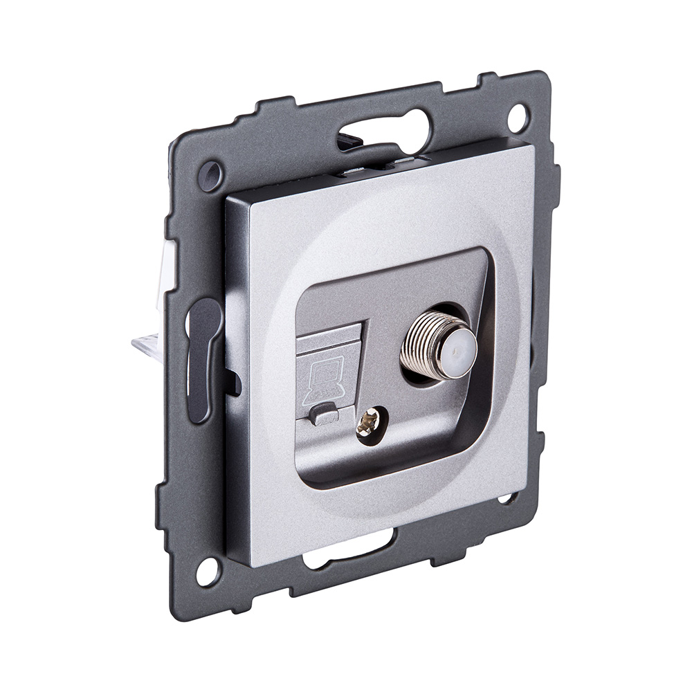 Розетка двойная спутниковая SAT + RJ45 Cat.6, серый Kollinger REA-014GY для Aspekt, Eleganz, Reflex в #REGION_NAME_DECLINE_PP#
