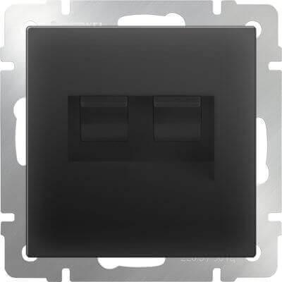 Розетка Werkel телефонная RJ-11 и Ethernet RJ-45 черный матовый WL08-RJ11+RJ45 4690389054266 в Санкт-Петербурге