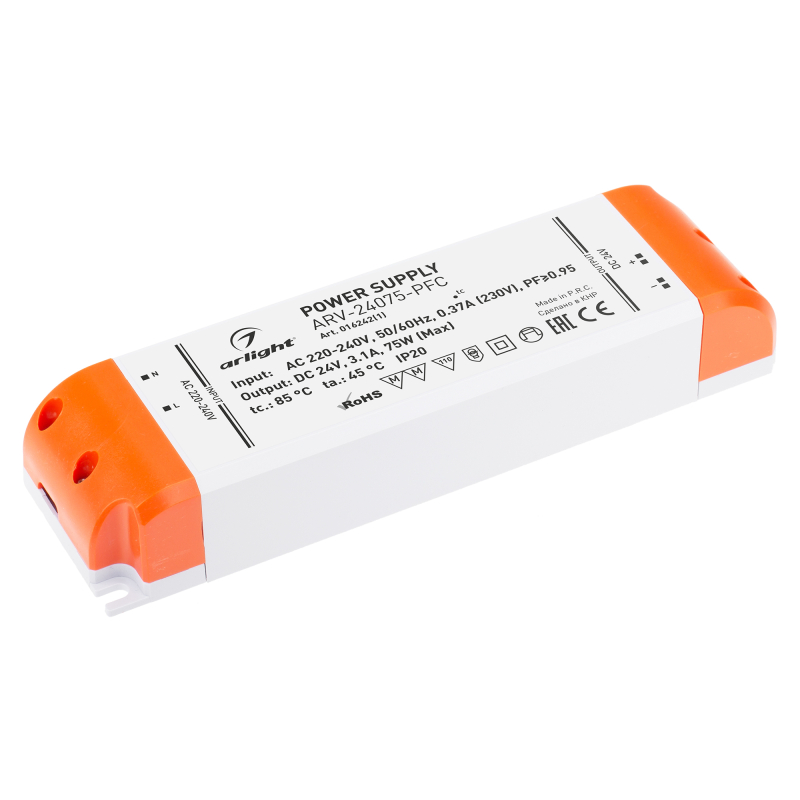 Блок питания Arlight ARV-24075-PFC (24V, 3.1A, 75W) 016242(1) в Санкт-Петербурге