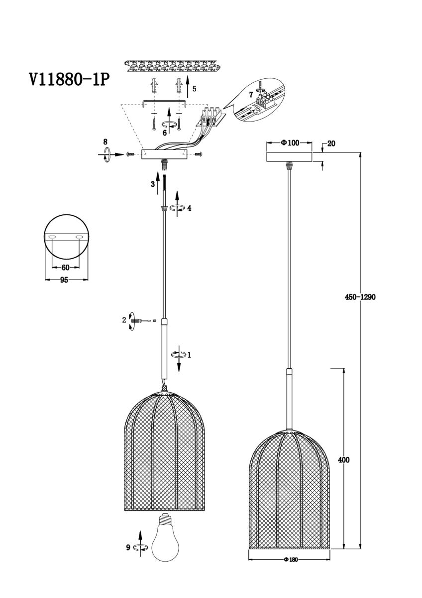Подвесной светильник Moderli Yarn V11880-1P в #REGION_NAME_DECLINE_PP#