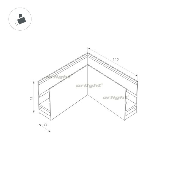 Коннектор L-образный для магнитного шинопровода Arlight Mag-Con-2538-L90 033247 в Санкт-Петербурге