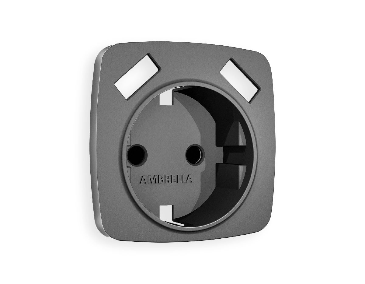 Лицевая панель для розетки с/з со шторками 2USB A+A Ambrella Volt Omega OP6590 в Санкт-Петербурге