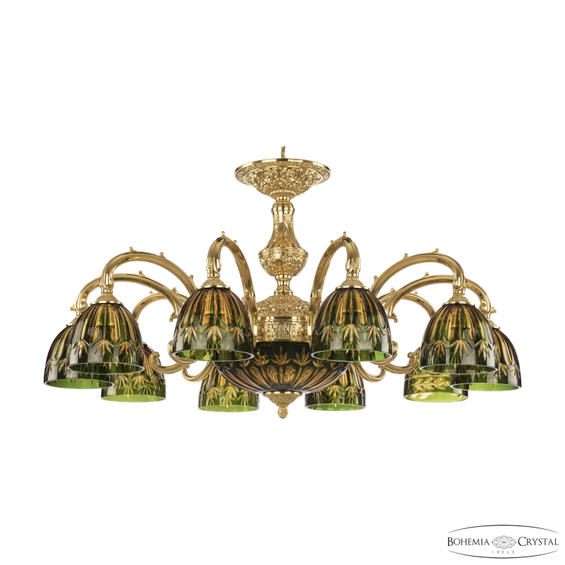 Подвесная люстра Bohemia Ivele Crystal Verona 72209P/10/250 G P1 D Amber-Green/H-1I в Санкт-Петербурге