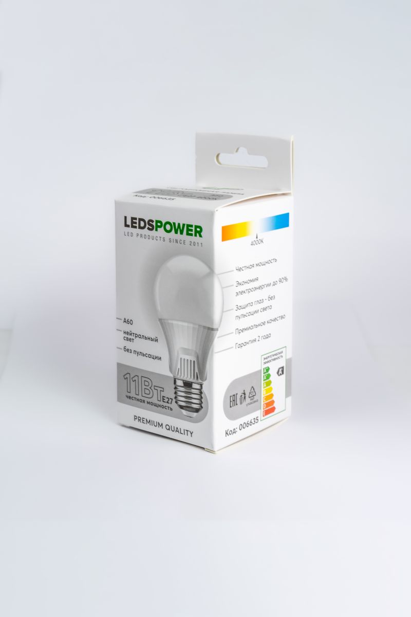 Светодиодная лампа LEDS POWER A60 E27 11Вт 4000К 006635 в Санкт-Петербурге