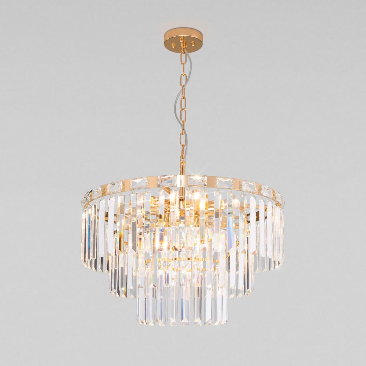 Подвесная люстра Eurosvet Elegante 10130/8 золото/прозрачный хрусталь Strotskis Smart a060644 в #REGION_NAME_DECLINE_PP#