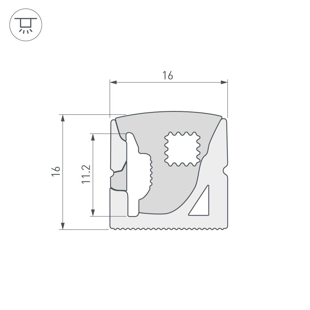 Силиконовый профиль Arlight WPH-FLEX-1616-SIDE-S11-50m WHITE 040831(1) в Санкт-Петербурге