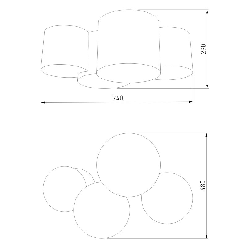 Потолочная люстра TK Lighting 6592 Mona Nature в Санкт-Петербурге