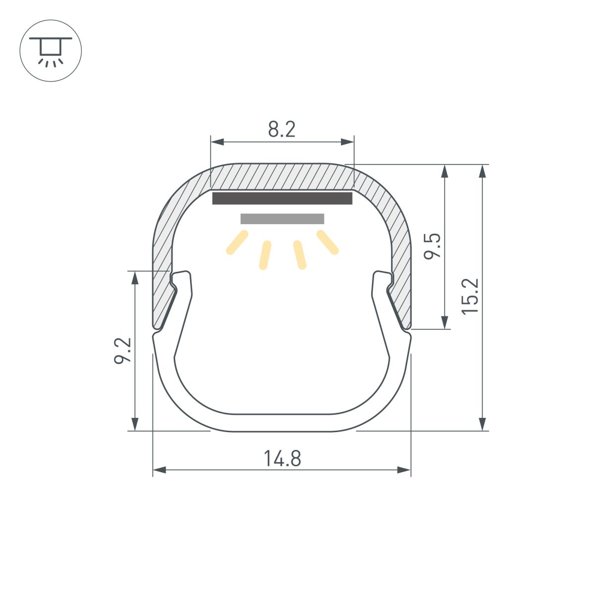 Профиль Arlight LINE-D-1515-2000 SQUARE ANOD (Алюминий) 061083 в #REGION_NAME_DECLINE_PP#