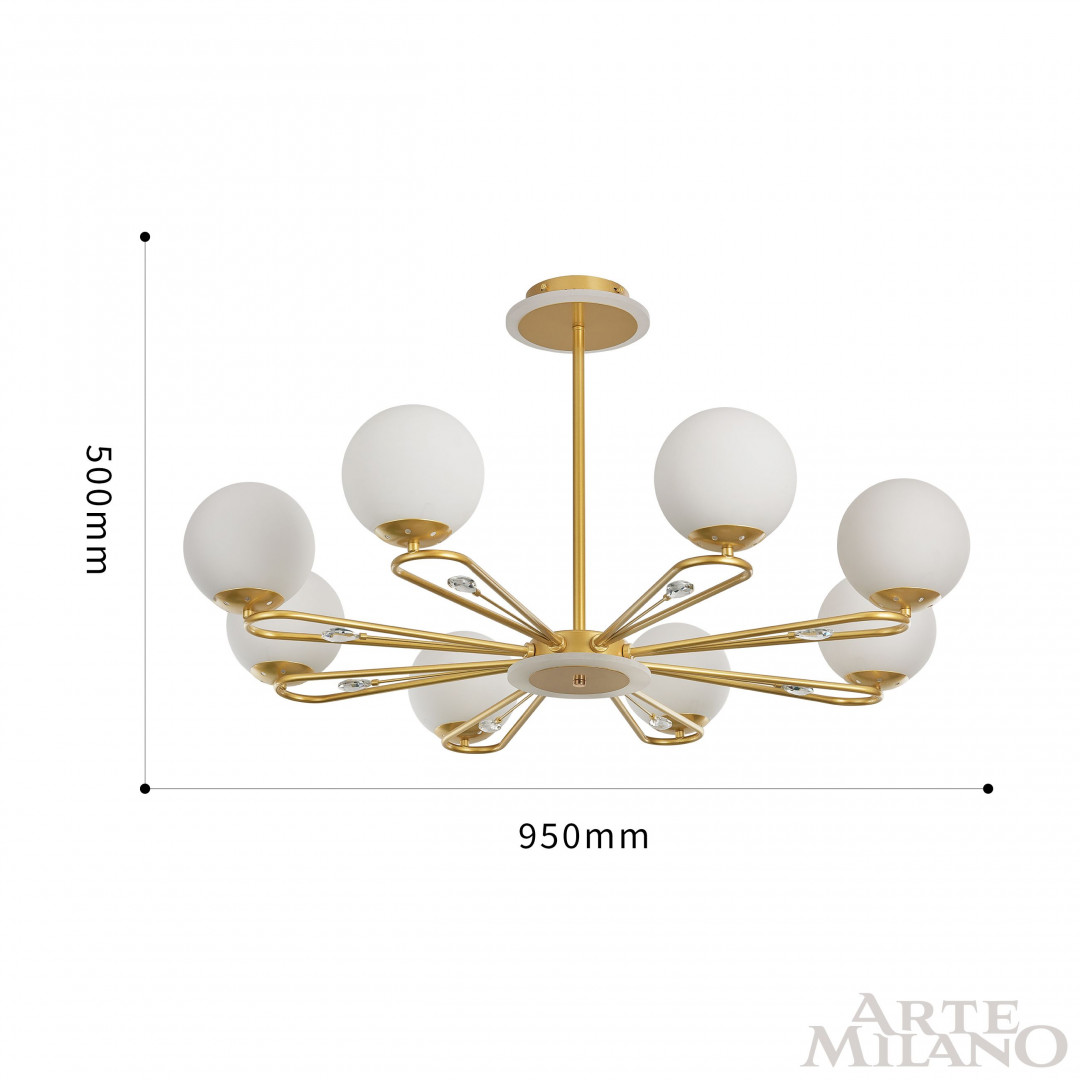 Люстра на штанге Arte Milano Neapolis 277138/8 GD в #REGION_NAME_DECLINE_PP#