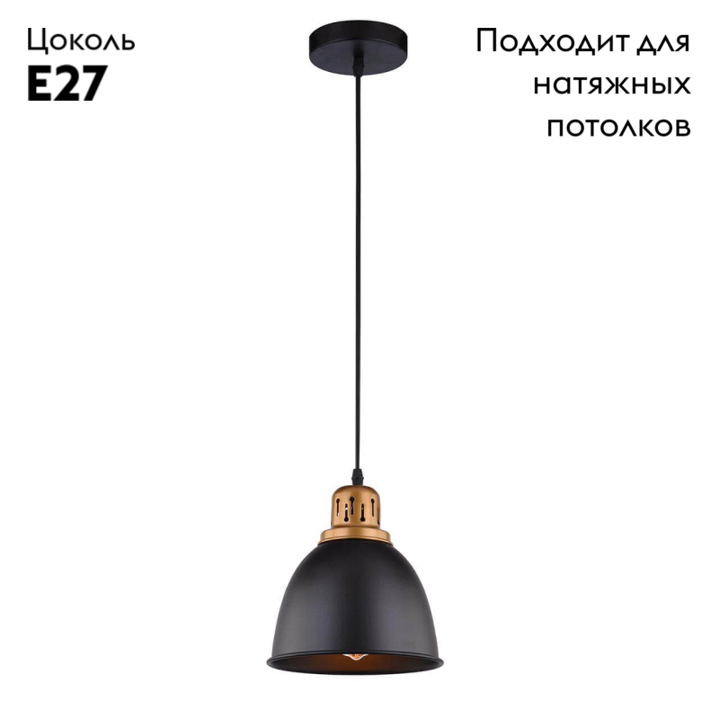 Подвесной светильник Arte Lamp Eurica A4245SP-1BK в #REGION_NAME_DECLINE_PP#