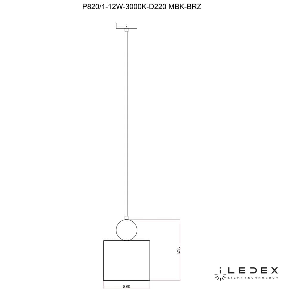 Подвесной светодиодный светильник iLedex Play P820/1-12W-3000K-D220 MBK-BRZ в Санкт-Петербурге