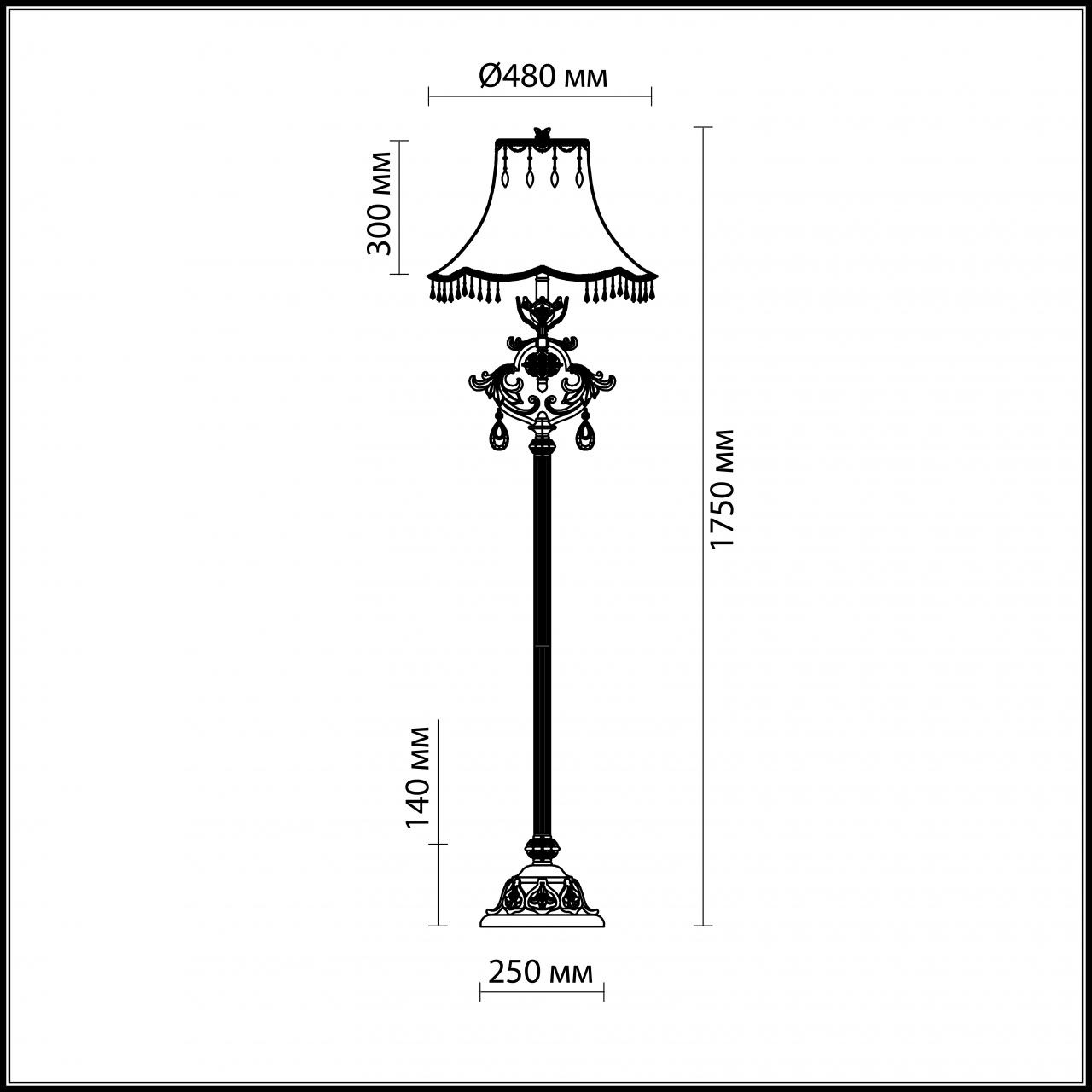 Торшер Odeon Light Safira 2802/1F в Санкт-Петербурге