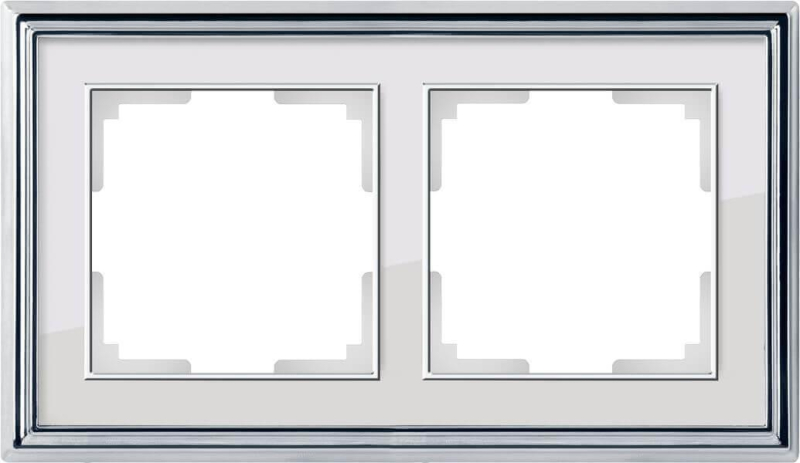 Рамка Werkel Palacio на 2 поста хром/белый WL17-Frame-02 4690389108105 в #REGION_NAME_DECLINE_PP#