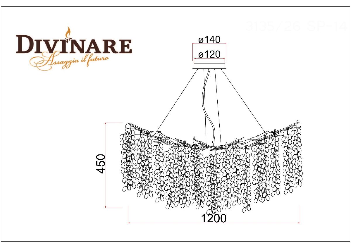 Подвесная люстра Divinare Salice 3135/26 SP-14 в Санкт-Петербурге