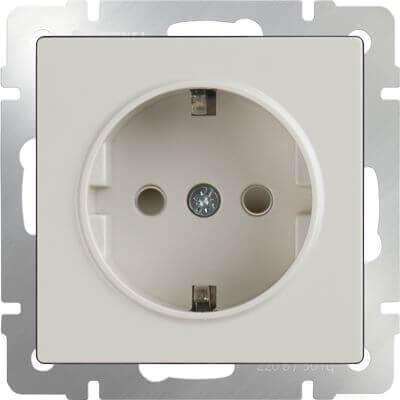 Розетка Werkel с заземлением и шторками слоновая кость WL03-SKGS-01-IP44-ivory 4690389047176 в Санкт-Петербурге