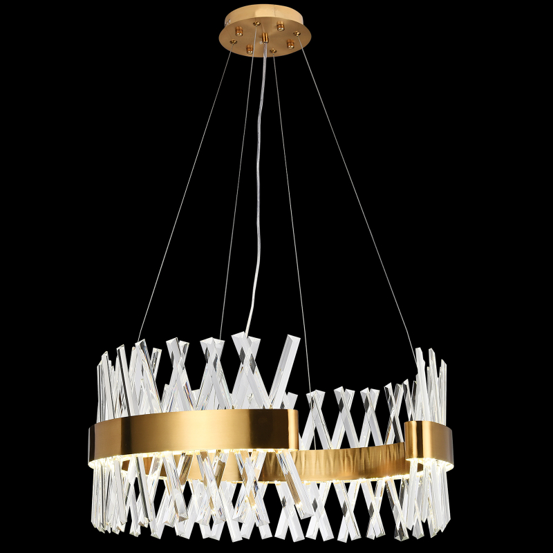 Подвесная люстра Natali Kovaltseva Halos LED LAMPS 81358 GOLD SATIN в Санкт-Петербурге