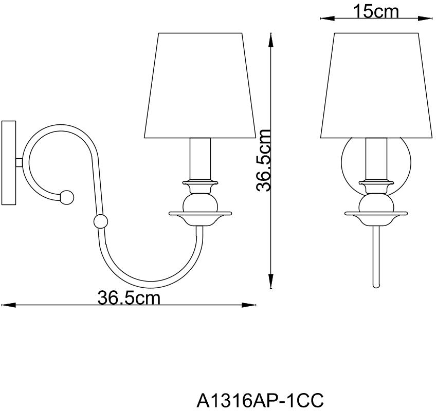 Бра Arte Lamp Molly A1316AP-1CC в #REGION_NAME_DECLINE_PP#