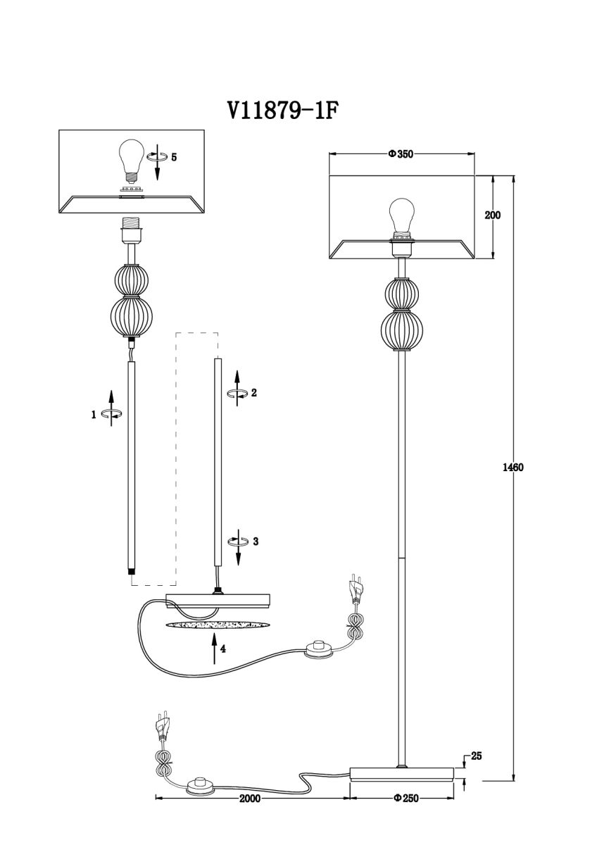 Торшер Moderli Brumi V11879-1F в #REGION_NAME_DECLINE_PP#