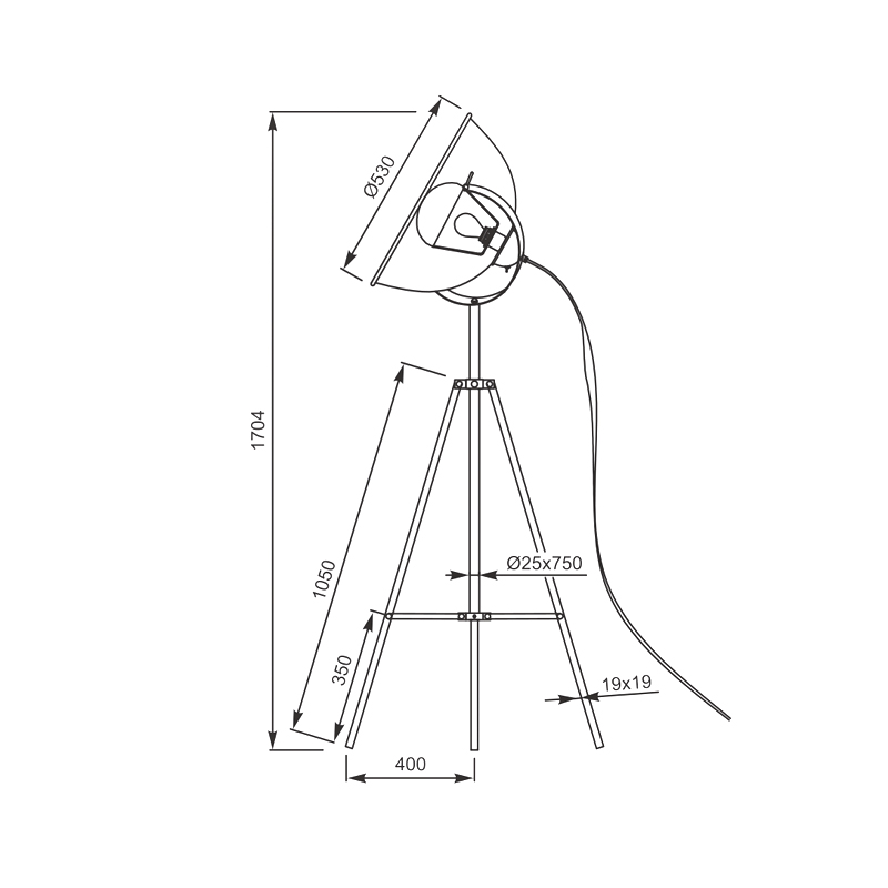 Торшер Zumaline ANTENNE TS-090522F-BKSI в Санкт-Петербурге