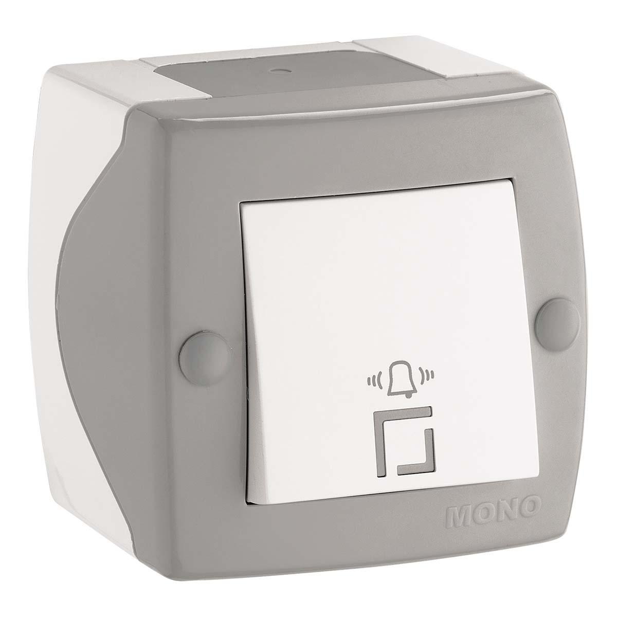 Кнопка звонка Mono Electric Octans IP20 10А 250В бело-серый 104-020001-107 в Санкт-Петербурге