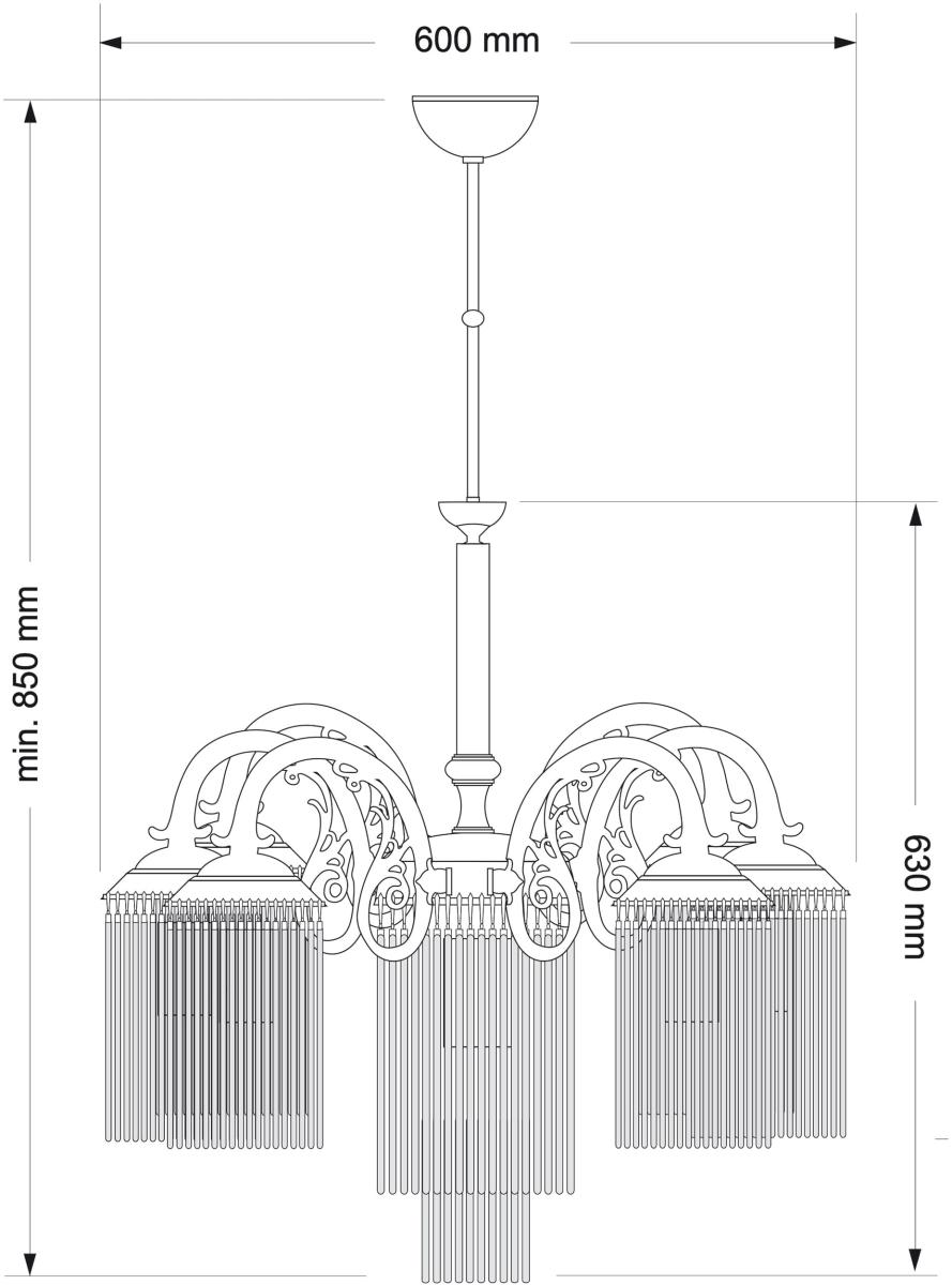 Подвесная люстра Kutek Fiore FIO-ZW-6+1 (P) в #REGION_NAME_DECLINE_PP#