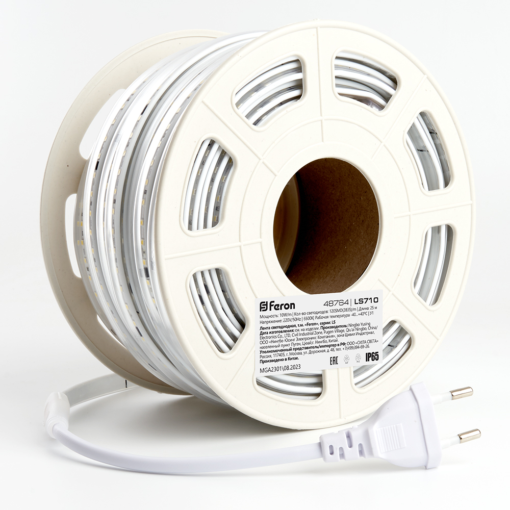 Светодиодная лента Feron LS710 220В 2835 10Вт/м 6500K 25м IP65 48764 в Санкт-Петербурге