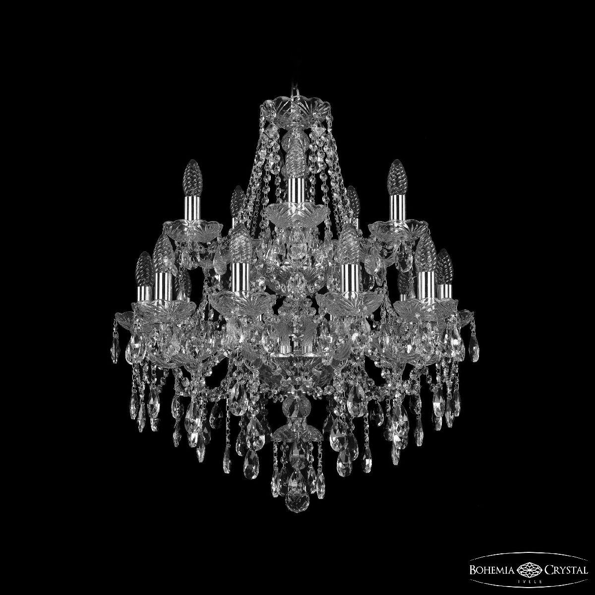 Подвесная люстра Bohemia Ivele Crystal 1415/10+5/200/2d Ni в Санкт-Петербурге