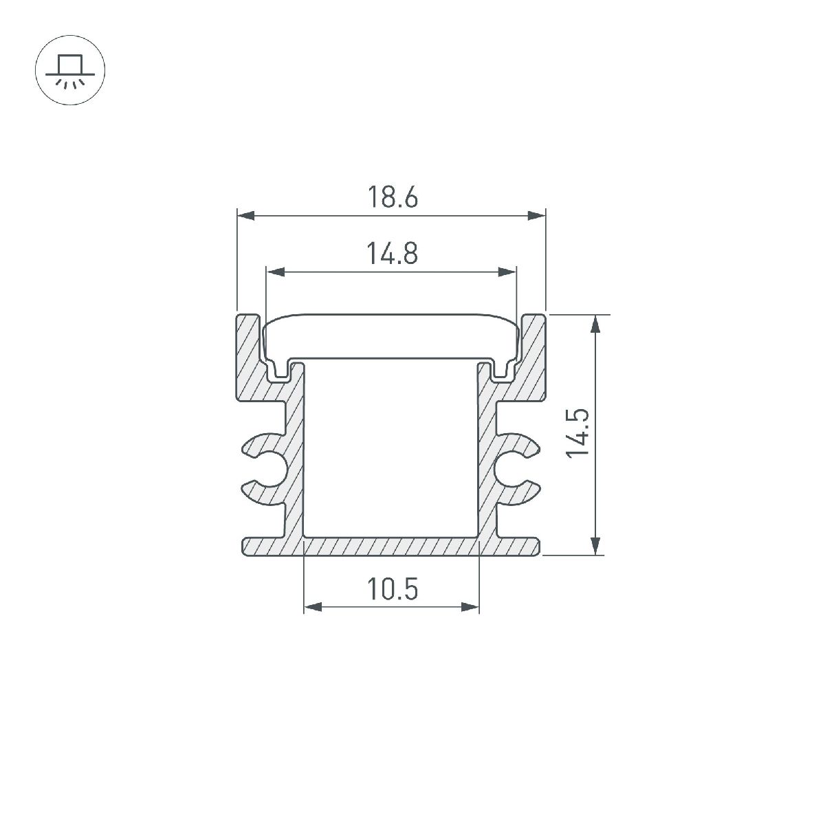 Профиль Arlight FLOOR18-H15-3000 ANOD BLACK 045672 в Санкт-Петербурге