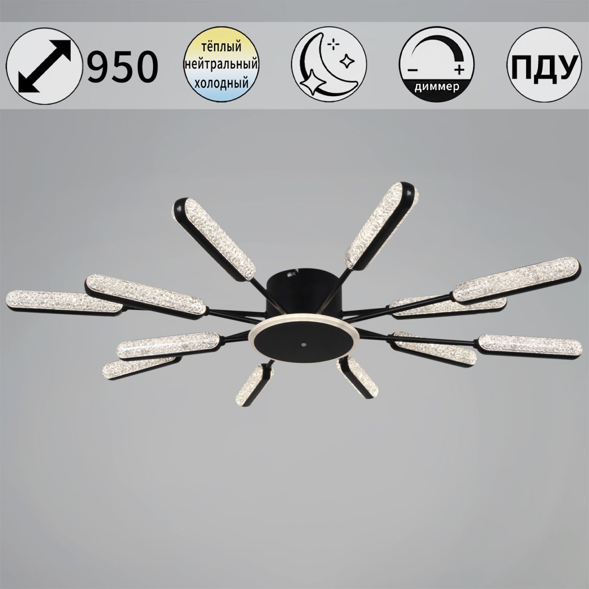 Потолочная люстра Reluce 97290-0.3-12 BK в #REGION_NAME_DECLINE_PP#