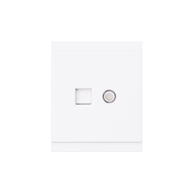 Розетка SETE компьютерная RJ45 кат6 + TV с/у жемчуг IP20/IP44 KRANZ KR-79-0721-1 в Санкт-Петербурге
