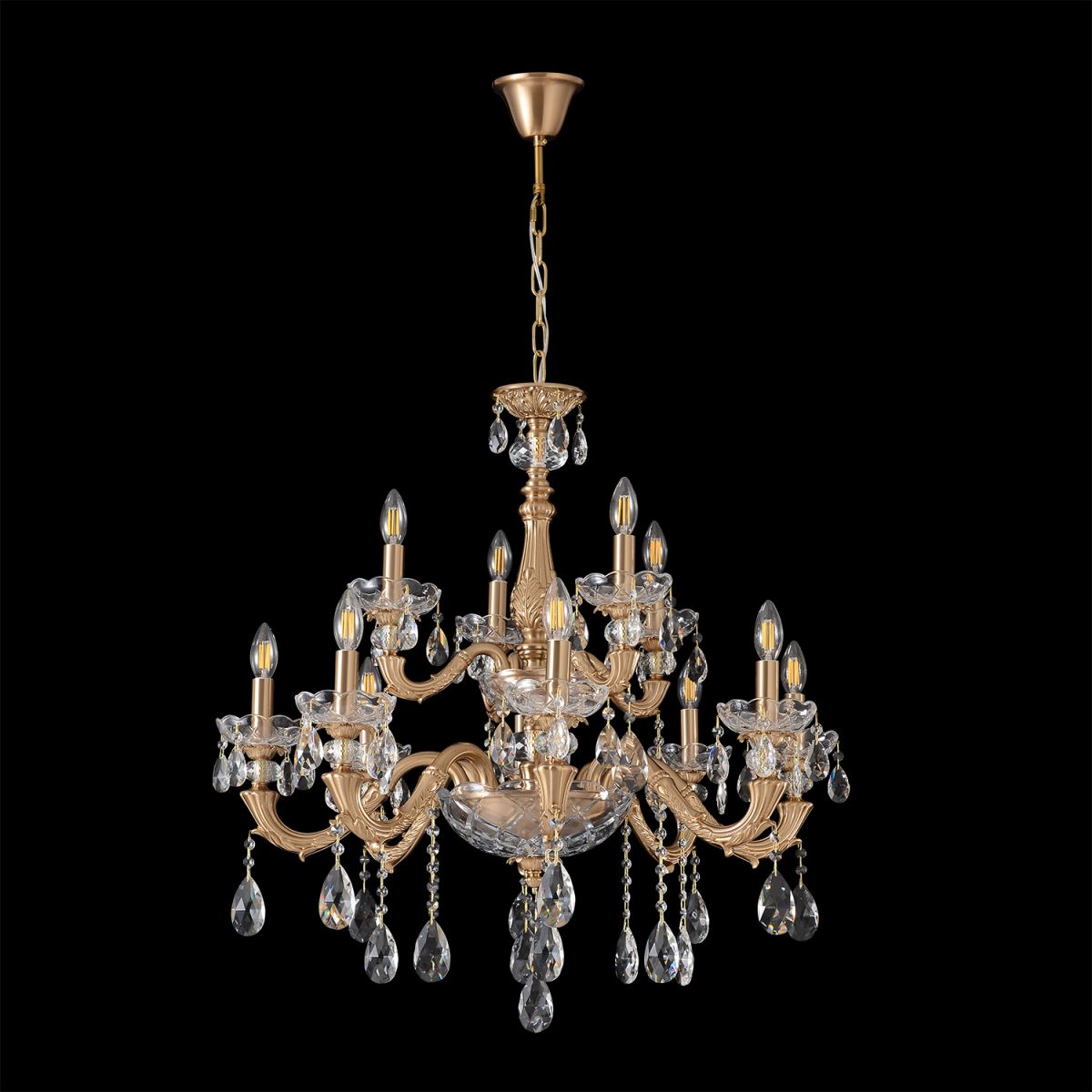 Подвесная люстра Crystal Lux ELIZABETH SP8+4 BRASS в Санкт-Петербурге