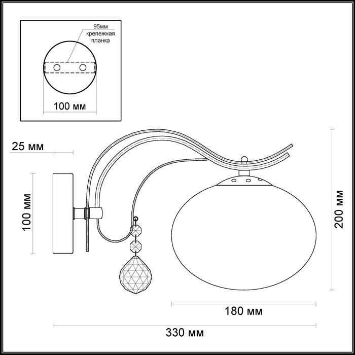 Бра Odeon Light Adda 3954/1W в Санкт-Петербурге