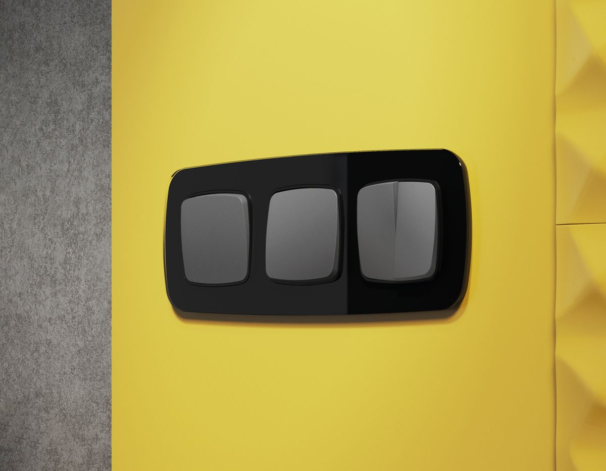 Комплект механизма 2-клавишного перекрестного выключателя Ambrella Volt 10A-250V OMEGA MO653030 Антрацит серый QUANT (OP6530, VM125) в Санкт-Петербурге