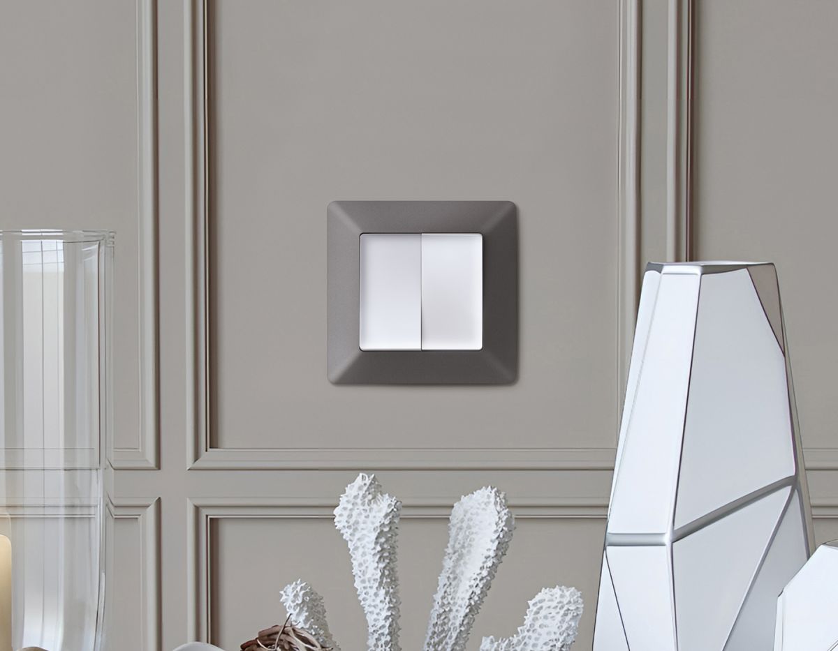 Комплект механизма 2-клавишного перекрестного выключателя 10A-250V Alfa Белый матовый Quant Ambrella Volt MA123030 (AP1230, VM125) в Санкт-Петербурге