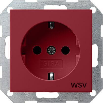 Розетка Gira System 55 Schuko WSV с/з 16A 250V безвинтовой зажим красный 044902 в Санкт-Петербурге