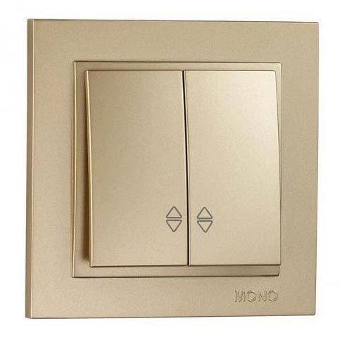 Выключатель двухклавишный проходной Mono Electric Despina 10А 250В титан 102-222223-111 в Санкт-Петербурге