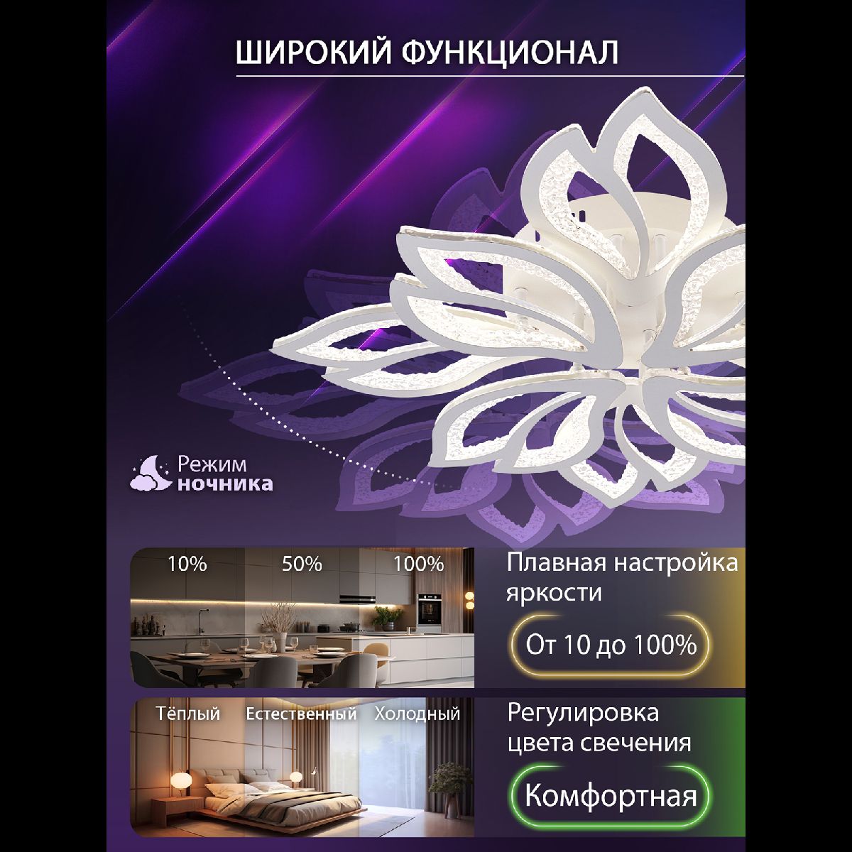 Потолочная люстра Natali Kovaltseva Fortuna LED LAMPS 81109/7C в Санкт-Петербурге