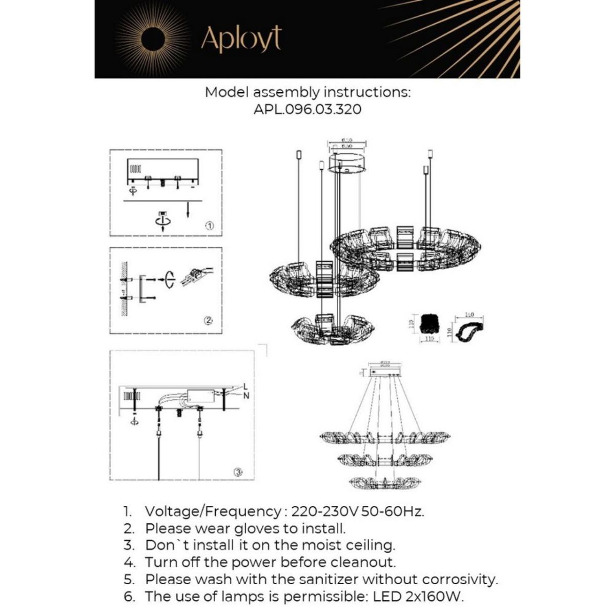 Подвесная люстра Aployt Irena APL.096.03.320 в Санкт-Петербурге