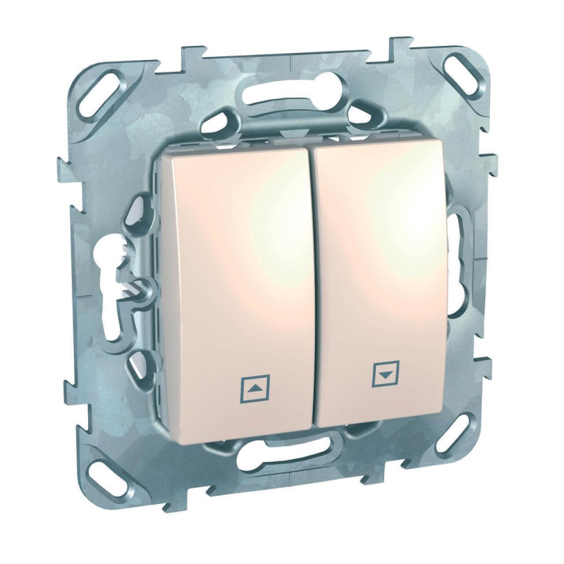 Выключатель двухклавишный кнопочный для жалюзи Schneider Electric Unica MGU5.207.25ZD в Санкт-Петербурге