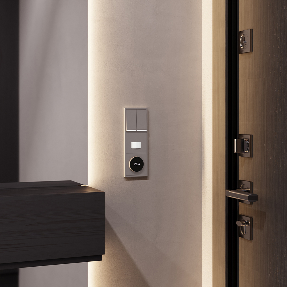 Терморегулятор электронный Voltum S70 с индикацией и датчиком, для теплого пола, (капучино) VLS070114 в #REGION_NAME_DECLINE_PP#