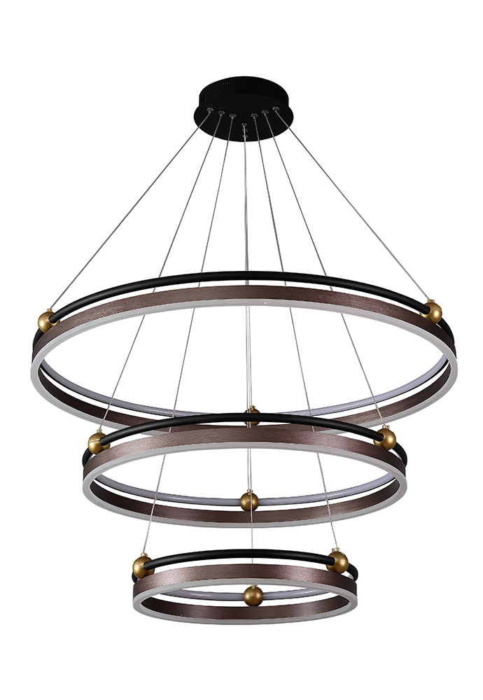 Подвесной светодиодный светильник Crystal Lux FERNANDO SP158W LED D400+600+800 COFFEE/BLACK в Санкт-Петербурге